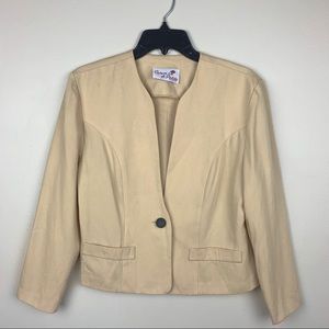 Vintage Soft Yellow Beige Blazer